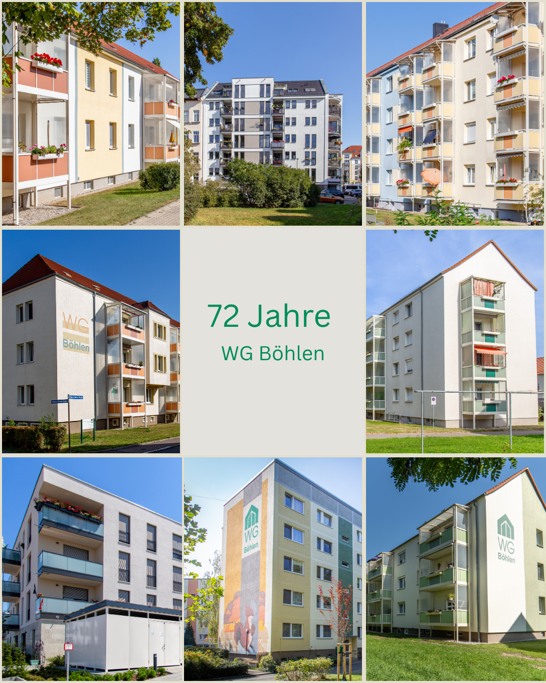 zeigt eine Collage mit 8 Bildern unserer Objekte